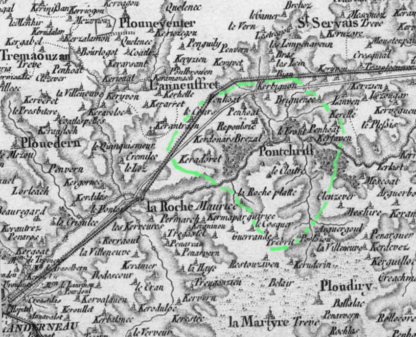 Localisation de Pont-Christ sur la carte de Cassini carte de cassini
