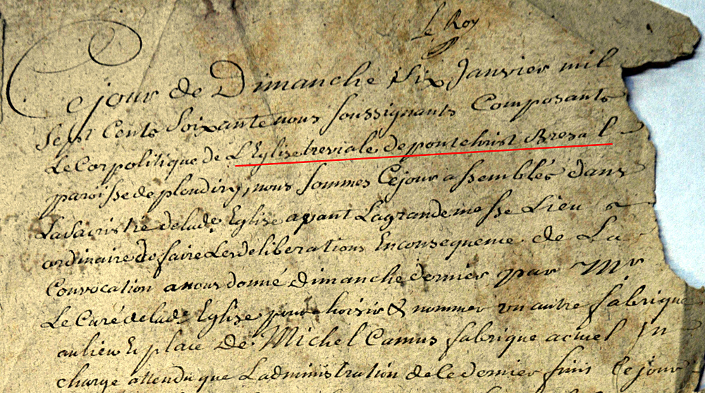 Délibération du corps politique de janvier 1760