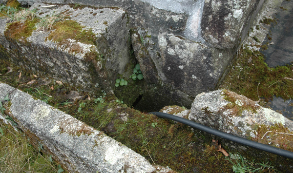 La grande goulotte et l'entrée de la petite goulotte