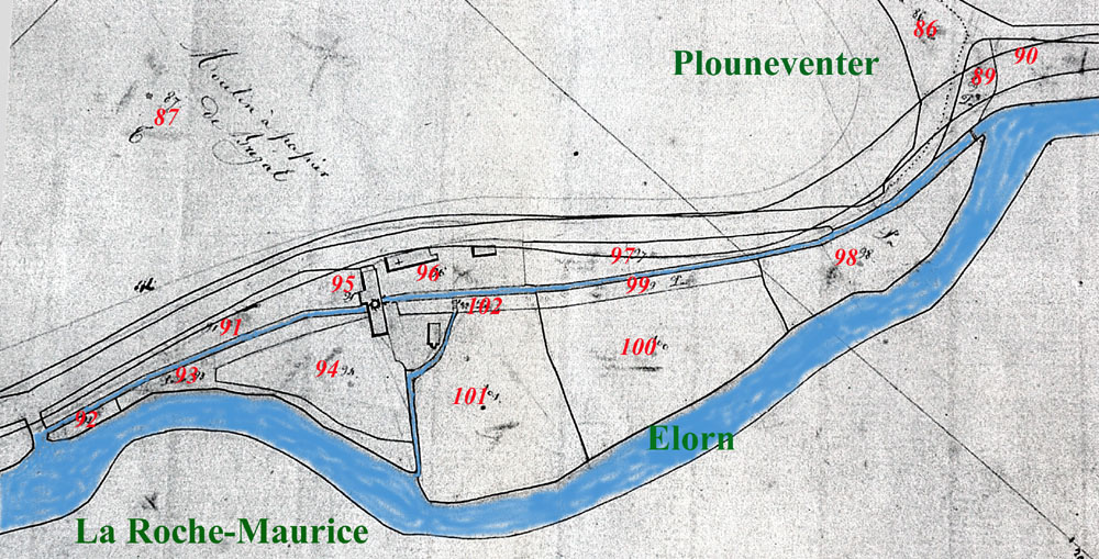 Cadastre de Plouneventer - 1828 plan cadastre