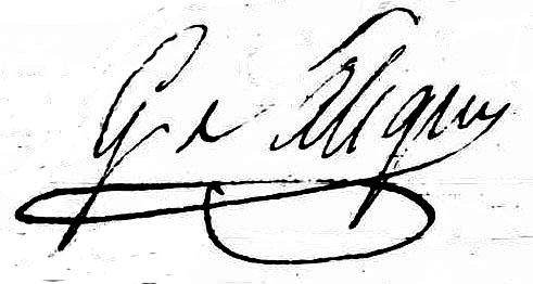 Signature de Sylvain Gabriel Ferrand de Saligny le 14/4/1806 signature Saligny