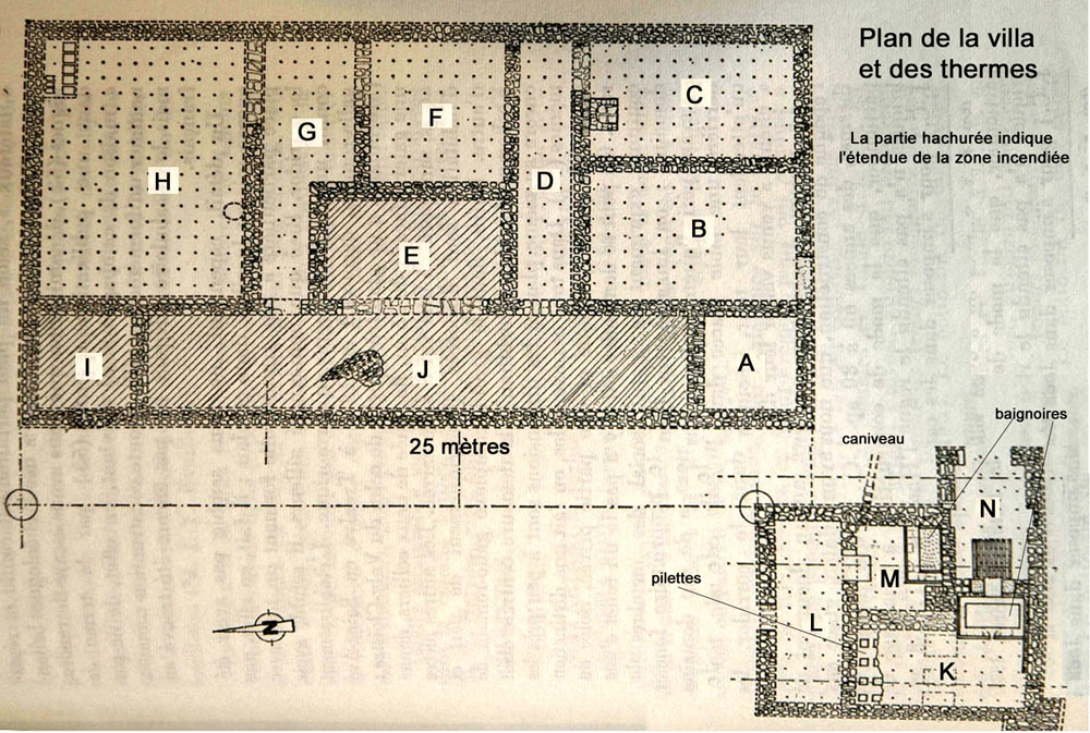Plan de la villa et des thermes