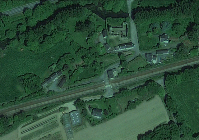 Le bourg de Pont-Christ - vue Google Earth en 2015 Le bourg de Pont-Christ - vue Google Earth en 2015
