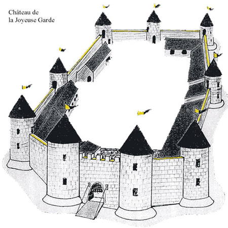 Reconstitution du château par 'Les amis de la Joyeuse-Garde'