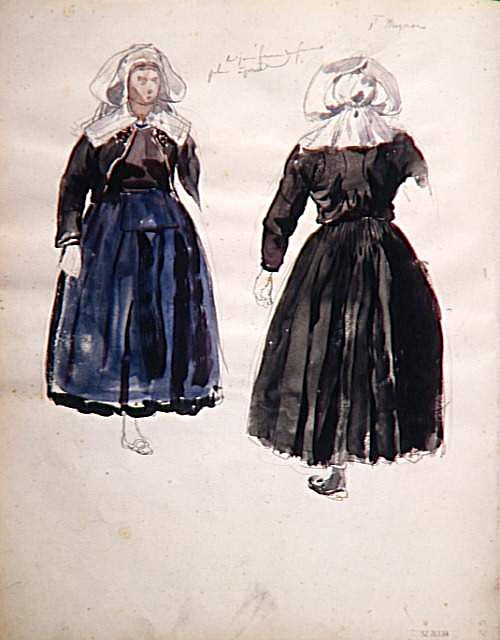 Saint Thégonnec. Costume de face et de dos