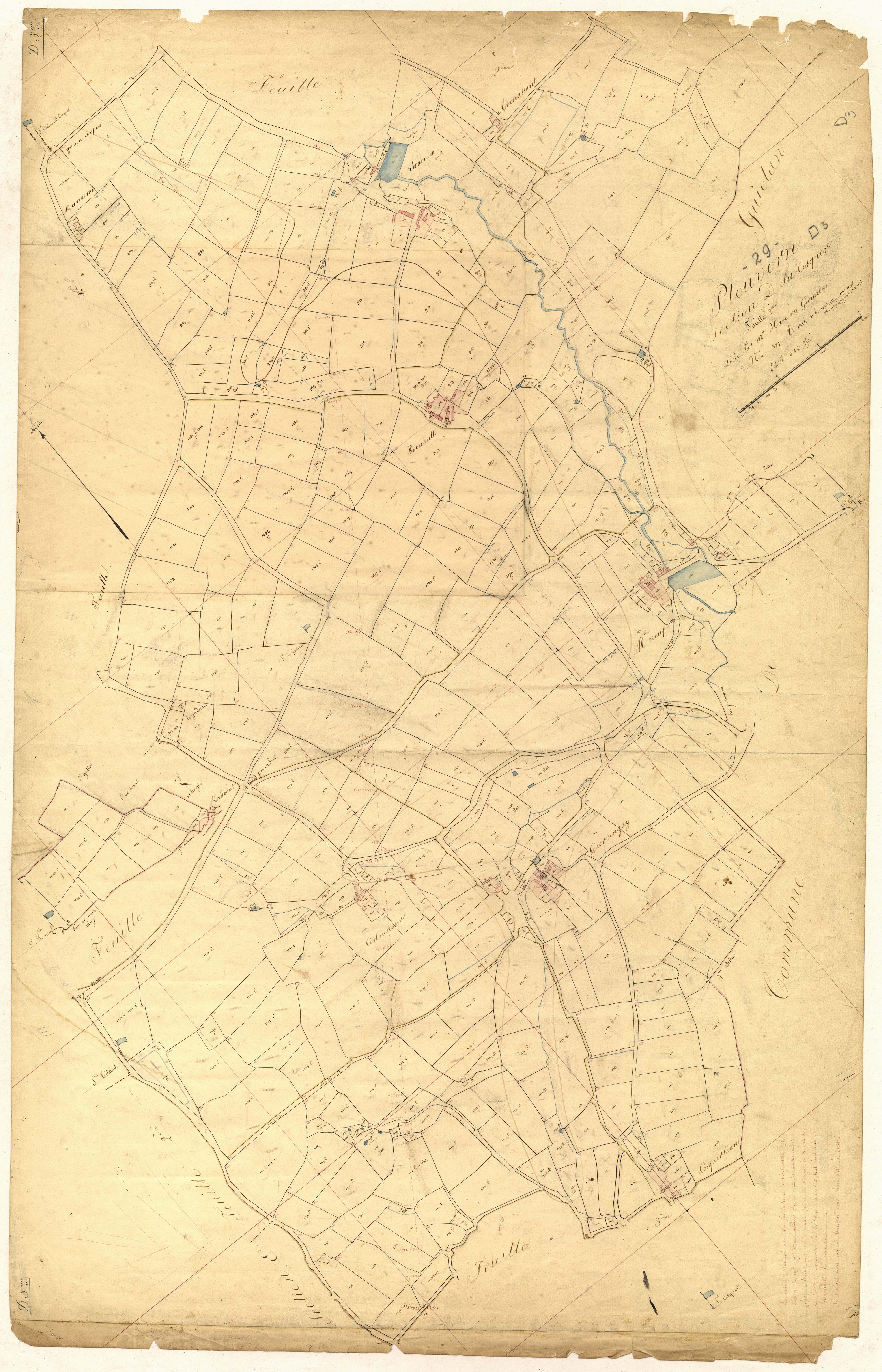 Plouvorn - section D3 du Cosquer - 1830
