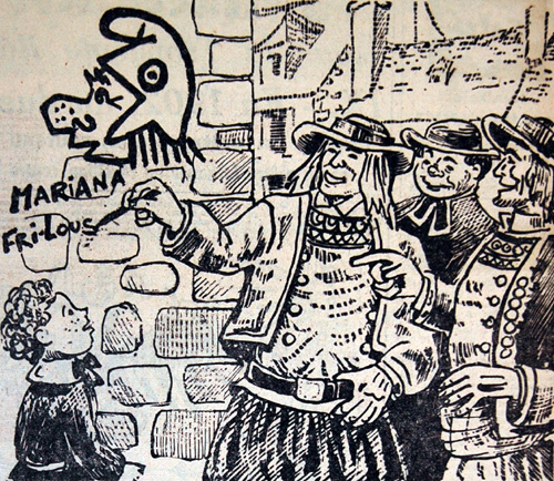 Ces républicains de fraîche date qui, il n'y a pas encore longtemps, appelaient la République 'Marianna Fri Lous'. Dessin de Jim Sevellec.