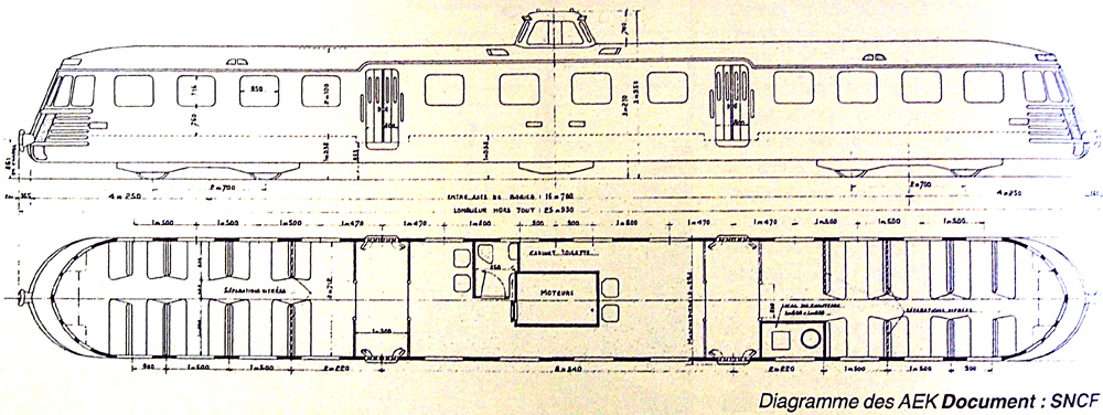 Plan de l'autorail Renault AEK