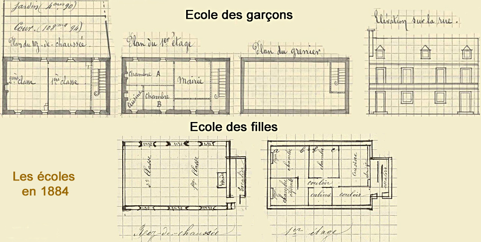 1884 - Plan des deux écoles