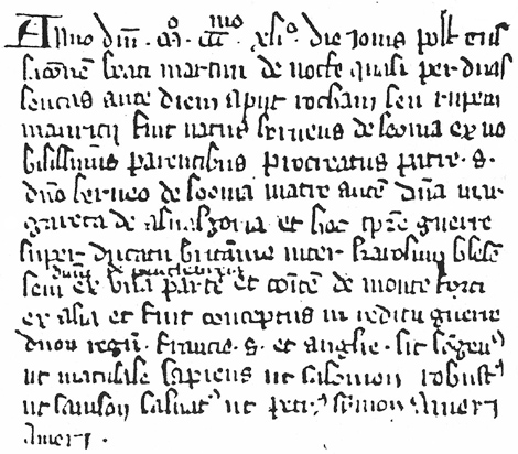 Annotation manuscrite en latin f.451. Photo R. Bras / P. Kernevez