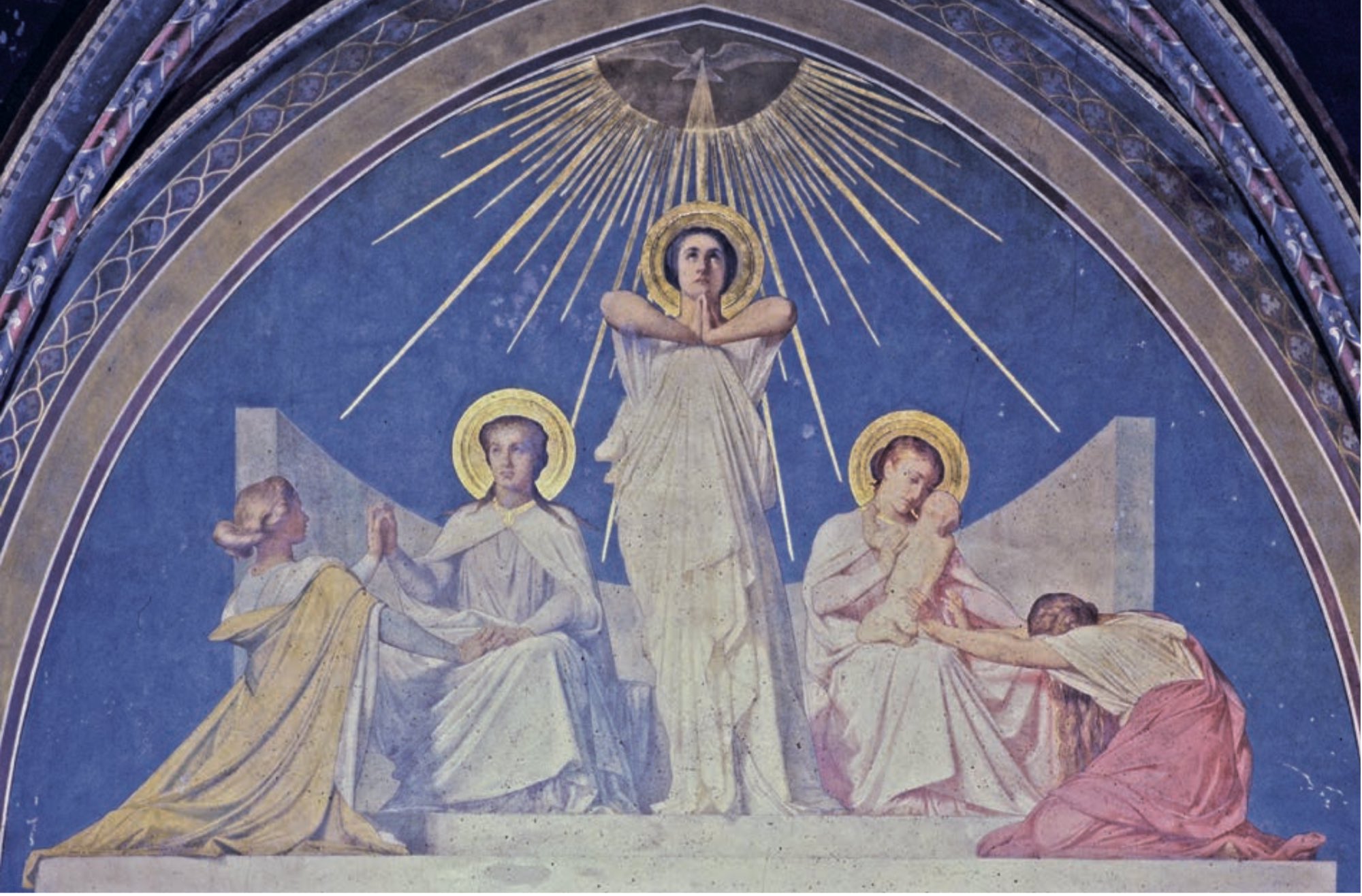 Les Trois Vertus théologales, 1851-1854 Peinture murale à la cire et huile sur enduit de plâtre Paris, église Saint-Séverin