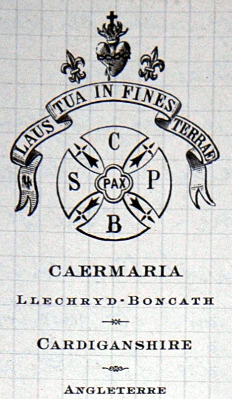 Caermaria - en-tête de papier à lettre, extrait d'une lettre reçue par Albert Le Roux de Brezal 13/6/1912
