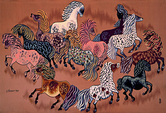 Carton : 1957, 1er tissage : 1957 Dimensions : 177x261 Atelier : Tabard (Aubusson)