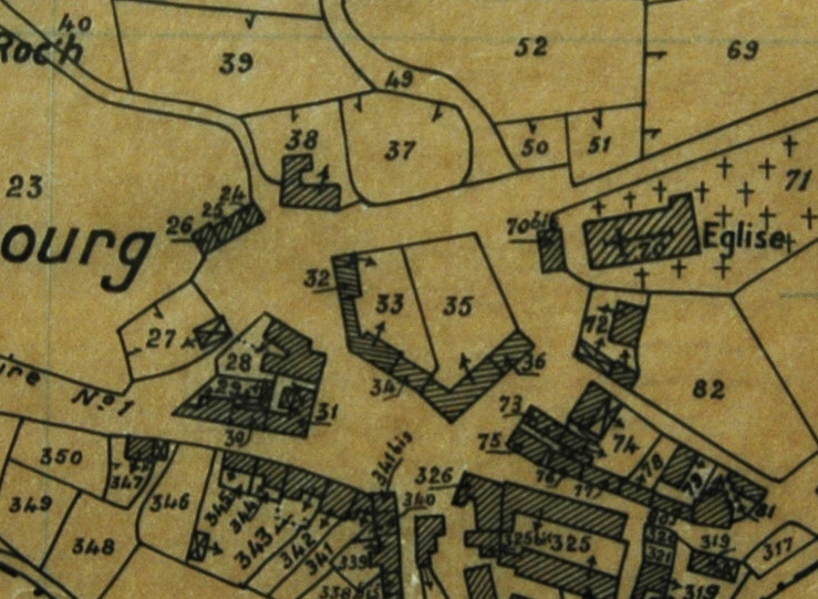 Plan du cadastre renové de La Roche - 1934-1936 (ADQ 229 W 197)