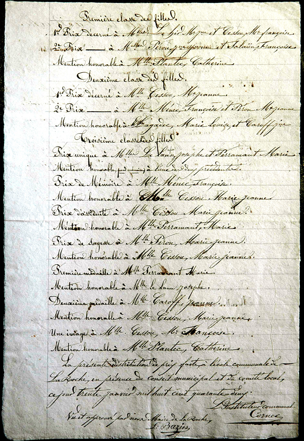 Distribution des prix 1840-41 - page 1