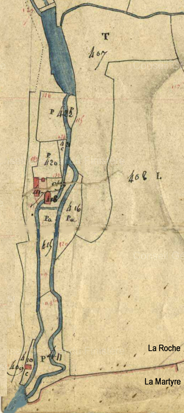 Plan du cadastre napoléonien en 1811 - rive droite du Morbic