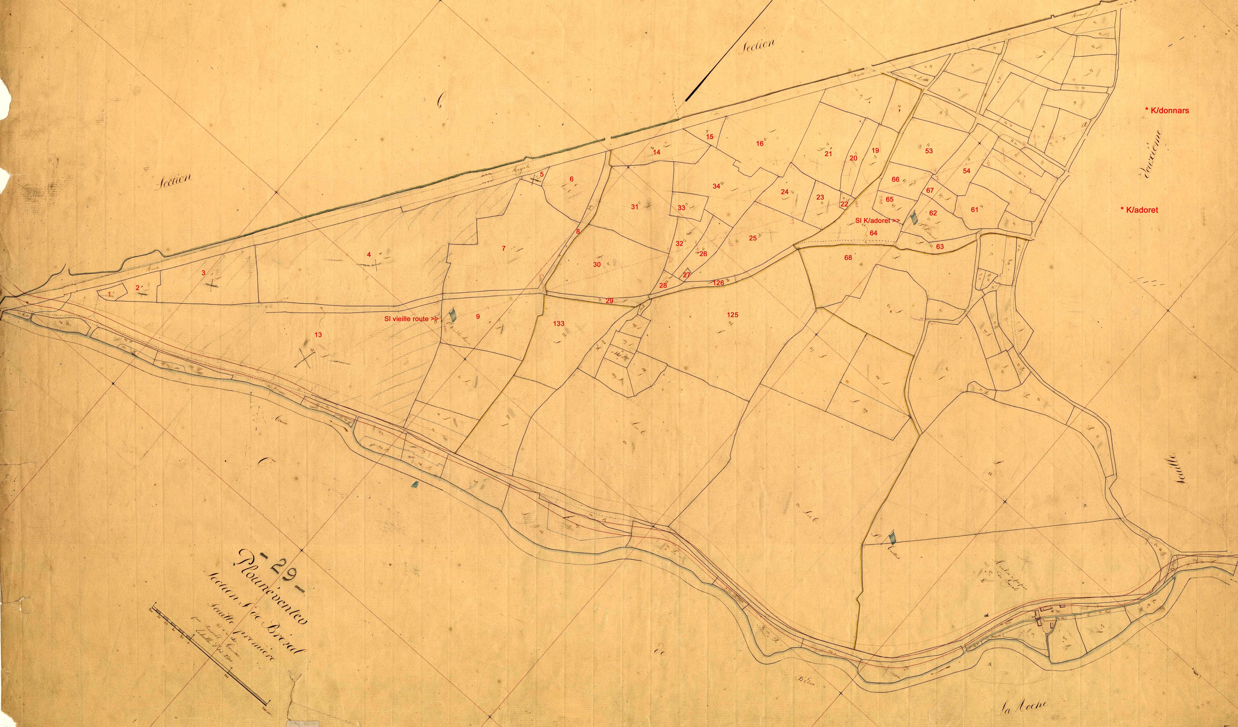Cadastre ancien de Plouneventer en 1828