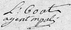 Signature de Louis Coat en 1795
