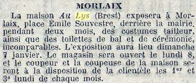 Dépêche de Brest du 6/1/1912