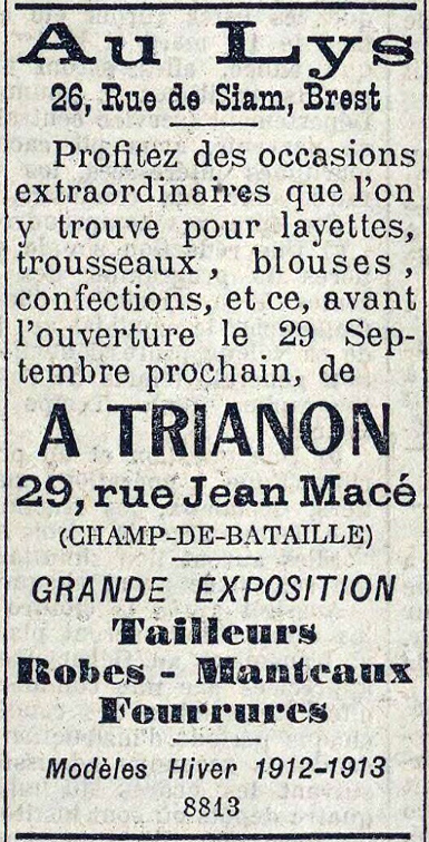 Dépêche de Brest du 17/8/1912