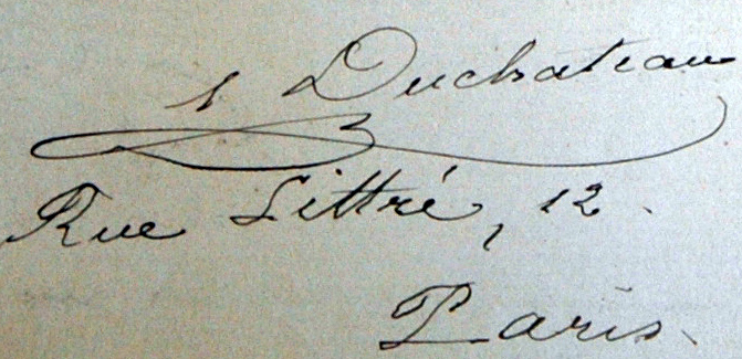 Signature de Adolphe René Duchateau Signature de Adolphe René Duchateau