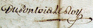 Signature de Louis Mathurin Le Roy, sieur du Pontois