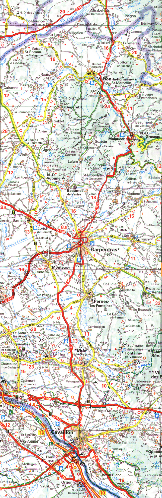 Vaison à Cavaillon carte