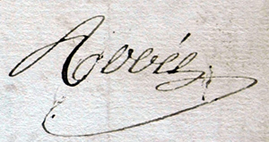 Signature de Pierre Robée en 1817
