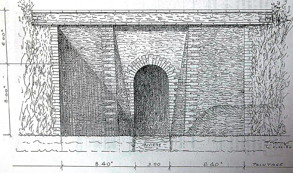 pont sur le ruisseau de Kerbeneat - dessin de F. Gaouyer pont sur le ruisseau de Kerbeneat - dessin de F. Gaouyer