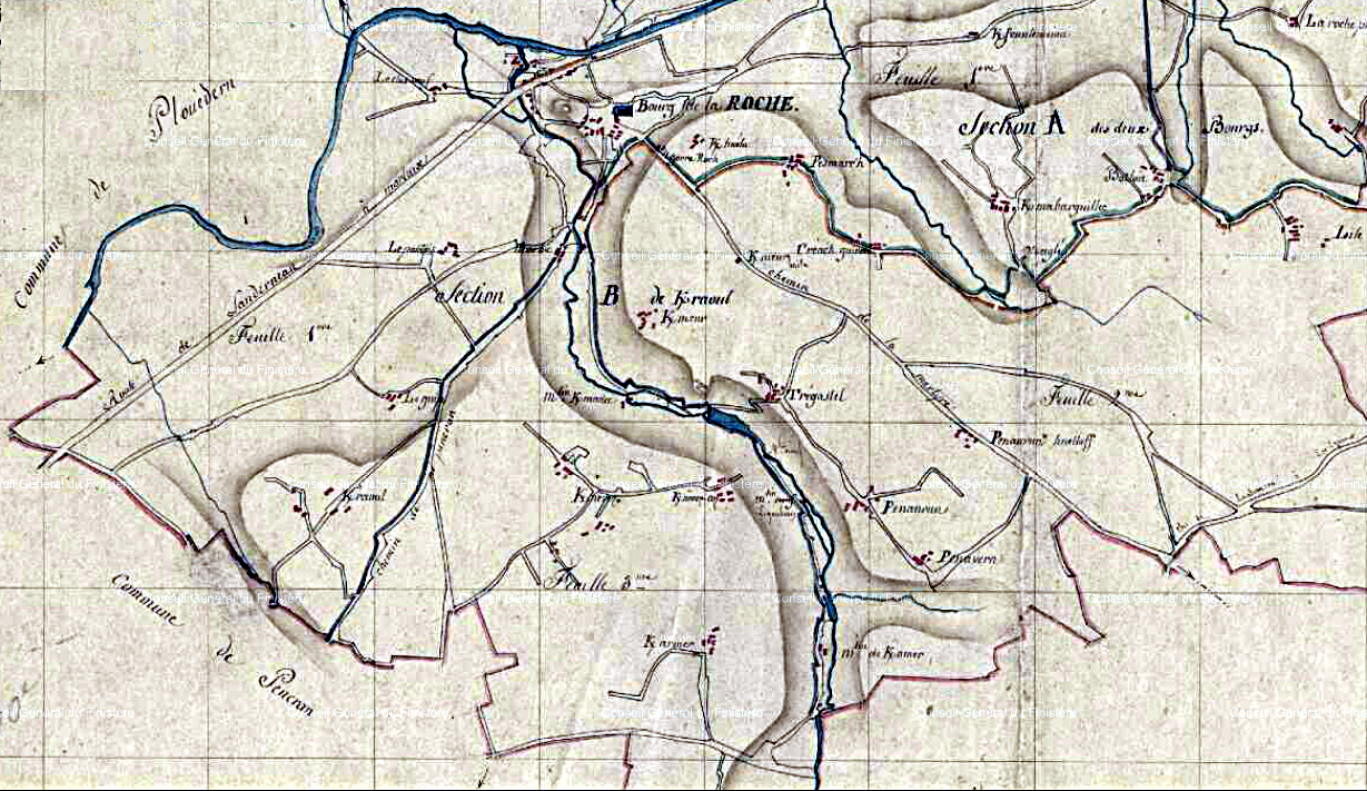 Ouest de La Roche - cadastre 1811 Ouest de La Roche - cadastre 1811